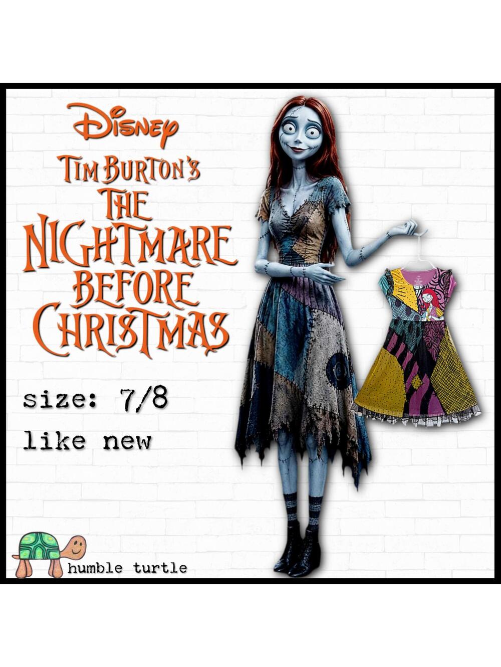 Disney Girls' Multi and Black Silky Pajama Dress The Nightmare Before Christmas